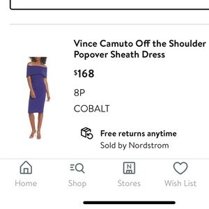 VINCE CAMUTO Off The Shoulder Sheath Dress size 8P